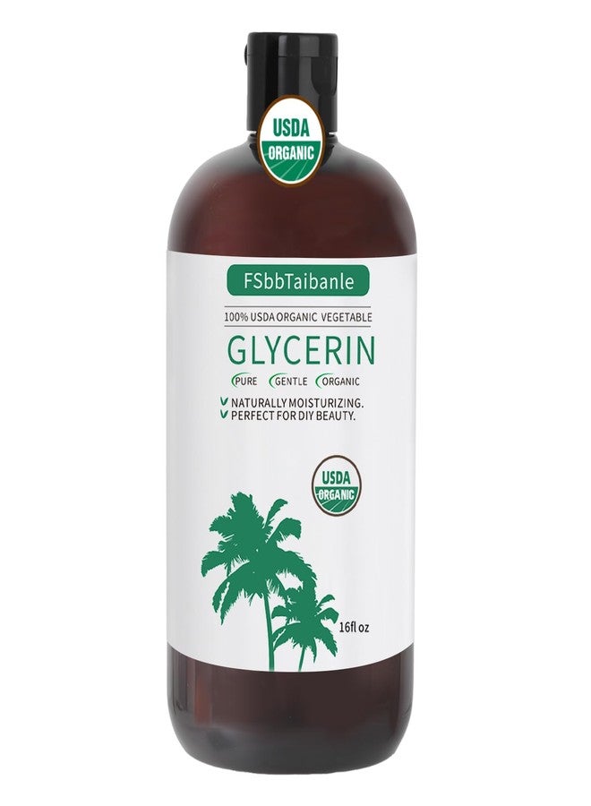 FSbbTaibanle Organic Vegetable Glycerin – USDA Organic Certified, 100% Pure, 16 fl oz – Natural Skin & Hair Moisturizer – Ideal for DIY Beauty, Soaps, Lotions & More – Non-GMO, Palm Oil Free - Image 1
